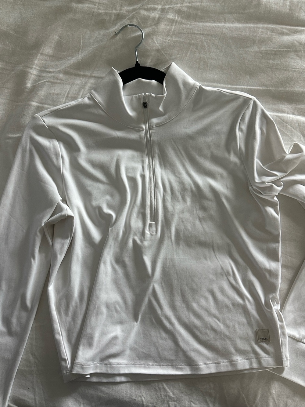 Women's Vuori White studio Half-Zip Long Sleeve Top - Picture 2 of 3
